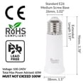 thumbnail image 3 of Simba Lighting E26 Light Bulb Socket Extender 5cm / 1.97in Adapter White, Medium Screw Base, 2-Pack, 3 of 4