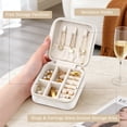 thumbnail image 2 of Casegrace Marble - Patterned Mini Travel Jewelry Box for Women Girl, PU Leather Gift Display Jewellery Storage Case, Organizer for Earrings, Rings, Necklaces, 2 of 5
