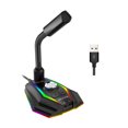 thumbnail image 2 of Tarjeta de sonido USB M2 Micrófono Computadora RGB con altavoz Rotación de 360° Receptor HD Universal Accesorios Electrónicos, 2 of 9