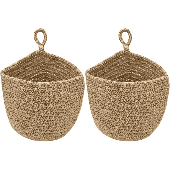 Custom hand-woven jute hanging baskets, potato garlic onion storage baskets, wall-mounted vegetable baskets, juicy wall decorations