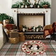 thumbnail image 5 of 3D Christmas Santa Snowman Rug - 31.5Inch Cartoon Printed Polyester Carpet for Living Room, Festive Holiday Home Decoration, 5 of 7