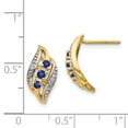 thumbnail image 3 of 14k Gold w/ Sapphire and Diamond Polished Post Earrings 14k Yellow Gold Earrings, 3 of 3