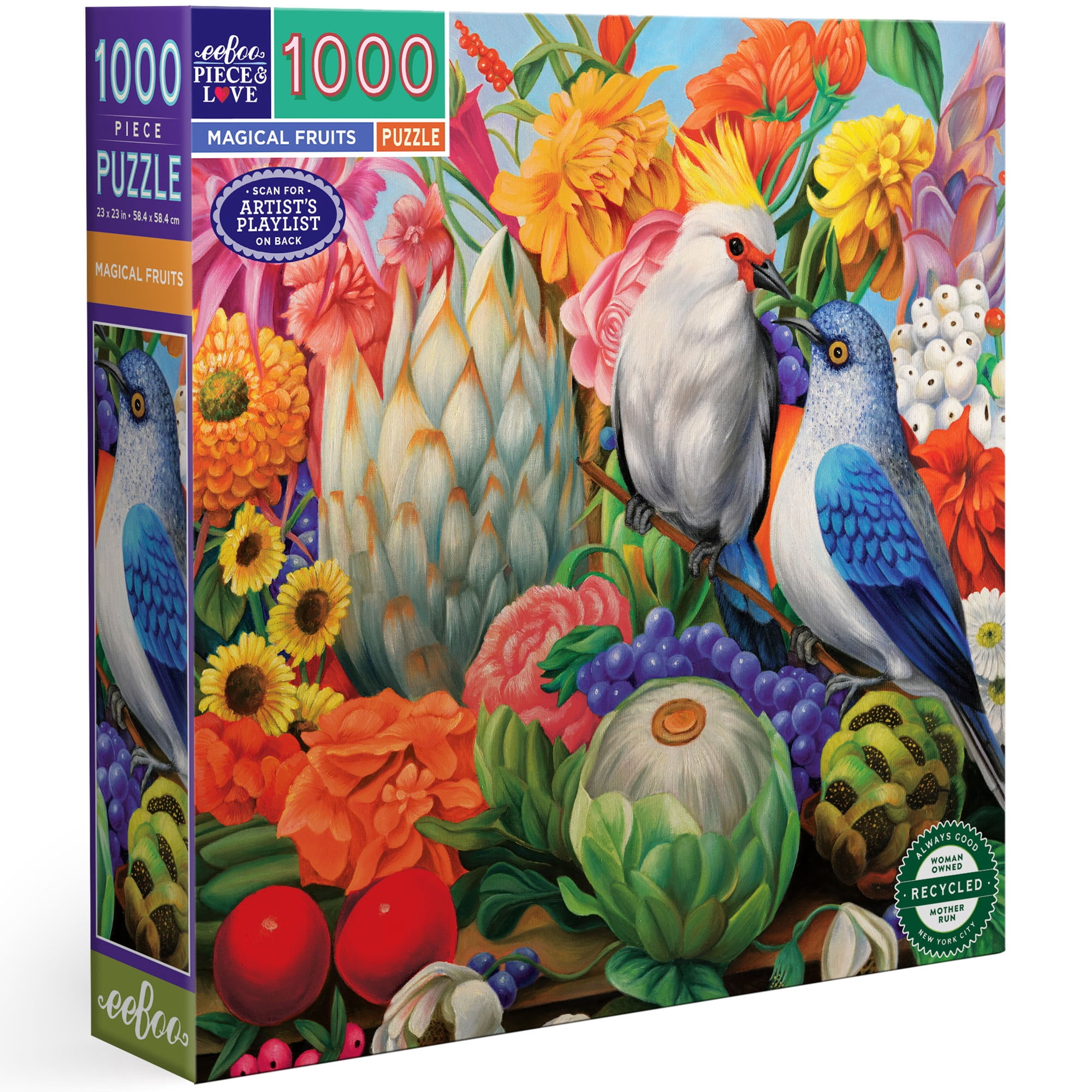 EeBoo Piece And Love 1000 Piece Jigsaw Puzzle | "Reading & Relaxing" Square Puzzle, 23x23 Inches, For Adults & Teens