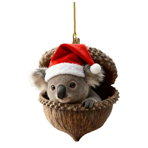 Colgante Decorativo Adornos Navideños De Animales Del Bosque 2D De 8cm, Acrílicos, Con Estampado Animal, Para Decorar El Hogar (1 Unidad) Rkxzt