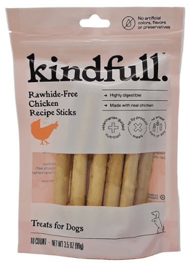Kindfull Rawhide Free Chicken Recipe Sticks Dog Treats, 3.5oz (Pack of 2)