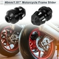 thumbnail image 2 of 15mm Motorcycle Slider Frame Aluminum Alloy Plastic Wheel Fairing Protection Crash Pad Protector Guard 46mm 74mm Black 2 Pcs, 2 of 7