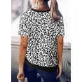 thumbnail image 3 of Blouses T-Shirts Décontractées à Manches Courtes à Blocs de Couleur Rayés pour Femmes, 3 of 4