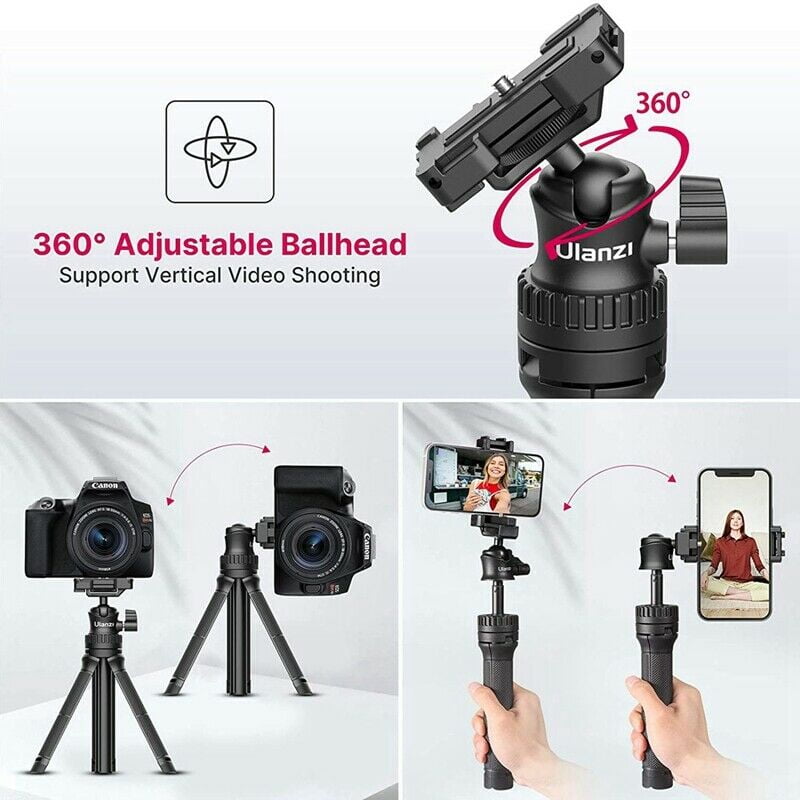 Ulanzi MT-34 Universal 360° Ballhead Phone Clamp Tripod Stand For Phone DSLR