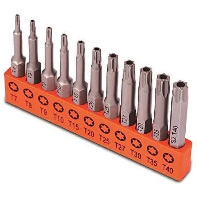Ensemble de 11 Bits Star Résistants au Tassage, Acier S2, T7 - T40 Bits de Sécurité Torx Ensemble de 11 Bits Torx Ensemble de 11 Bits Torx