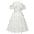 thumbnail image 4 of Robe de Soirée Sans Manches à Plumes pour Femmes, Robe de Fête avec Grand Ourlet, 4 of 7