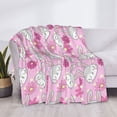 thumbnail image 3 of Fuzoiu Sunflower Rabbit Print Flannel Blanket,Throw Blanket,Flannel Home Decor,Fleece Bed Blankets,Cozy Soft Blanket for Bed, Sofa, Camping, and Travel-50"x40", 3 of 6