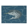thumbnail image 1 of Narwhal Cutting Board, Happy Arctic Ocean Whale Horn Swimming in the Sea Cartoon Style Animal Drawing, Decorative Tempered Glass Cutting and Serving Board, Small Size, Multicolor, by Ambesonne, 1 of 1