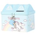 thumbnail image 2 of Kids Piggy Bank Metal House Piggy Bank Girl Piggy Bank House Shaped Money Saving Bank with Lock, 2 of 4