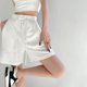 thumbnail image 1 of Rimocy 2023 - Pantalones cortos de verano para mujer, elásticos, de cintura alta, de color liso, holgados, para uso diario, con pierna ancha, 1 of 6