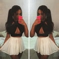 thumbnail image 2 of Womens Nightclub Cut Out Knot Halter Neck Front Stretch Bra Vest Ladies Crop Top, 2 of 5