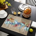 thumbnail image 3 of Blue Starfish Conch Placemats Set of 6, Ocean Coral Summer Beach Coastal Placemats for Dining Table, Place Mats for Kitchen Tabletop, Waterproof Wipeable Dining Table Mats Set, 3 of 9
