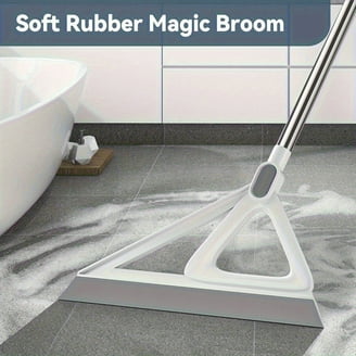 17" Magic Broom Squeegee With 56" Adjustable Handle - For Floors, Windows, Tile, Pet Hair & Glass Cleaning