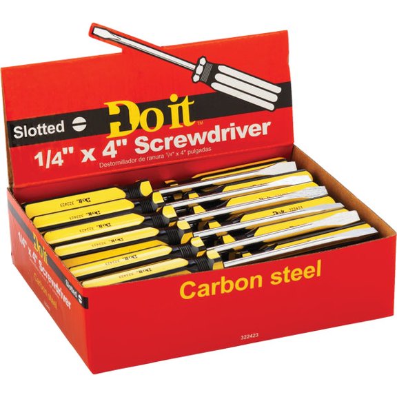 Do it 1/4 In. x 4 In. Slotted Screwdriver Impulse Display [Quantity of 25]