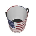 thumbnail image 3 of LNWH Laundry Basket, Abstract Red US Stars Flags Pattern Foldable Laundry Hamper With Handles Waterproof, Small, 3 of 8