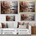 thumbnail image 4 of Designart "Mist-Enshrouded Swan" Animals Swans Floater Framed Canvas Art Print, 4 of 5