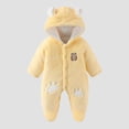 thumbnail image 3 of Agkizg Boys Girls Winter Fleece Romper Snowsuit,Plushs Long Sleeve Hooded Jumpsuit,Soft Warm Thickened Loungewear Kids Fleece Bodysuit,9-12 Months, 3 of 5