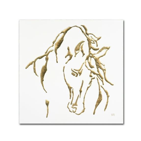 Trademark Fine Art 'Gilded Stallion on White' Canvas Art by Chris Paschke