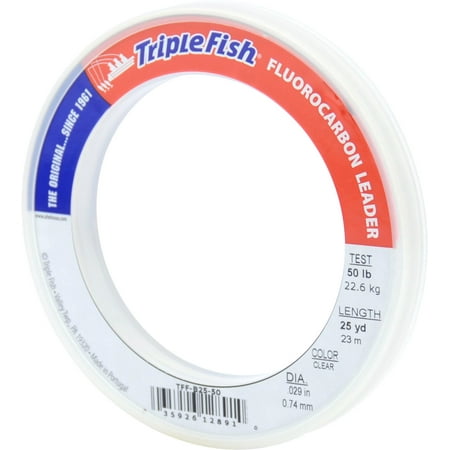 UPC: 0035926128910 | Triple Fish TFF-B25-50 Fluorocarbon Leader 50 lb 22.7 kg test 0.029