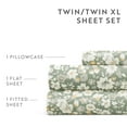 thumbnail image 5 of Noble Linens 4 Piece Pattern Microfiber Bed Sheets Set, Floral Dream Eucalyptus, Twin, 5 of 8