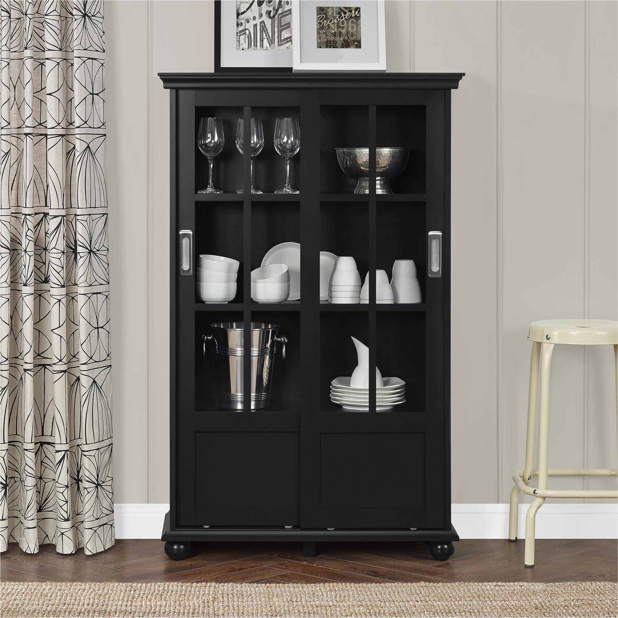 Ameriwood Home Aaron Lane Bookcase With Sliding Glass Doors