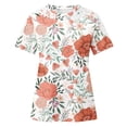thumbnail image 4 of Summer Saving Wycnly Womens Shirts Elegant Lace Trim Lightweight Pullover Tee Tops Summer Short Sleeve Crewneck Ladies Floral Print Tops and Blouses Red XL, 4 of 5