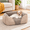 Beige-S(20"x 19"x 6"), variant on Light Grey S(20"x 19"x 6") Rectangle Washable Soft Calming Pet Cuddler Bed