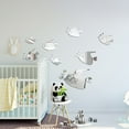 thumbnail image 4 of Wall Stickers Sea Animals Fishes Theme Waterproof Acrylic Mirror Wall Decor Stickers Removable Dog Diy Sticky Mural Stickers Decals For Living Room Kid Baby Bedroom Bathroom,Silver Home Wall Sticker, 4 of 4