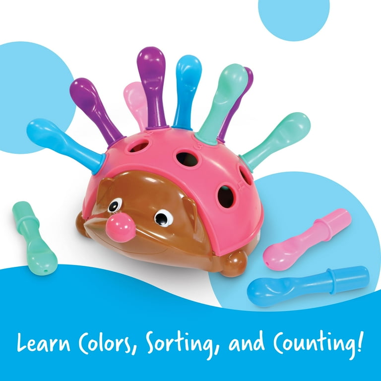 Learning Resources Spike The Fine Motor Hedgehog Pink - 14 Pieces, Ages 18+  months Fine Motor and Sensory Toy, Educational Toys for Toddlers