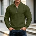 thumbnail image 3 of Gytharion Men's Half-zip Sweatshirts Mock Neck Kangaroo Pockets Solid Color Classic Pullovers Winter Warm Practical Pullover Tops, 3 of 8