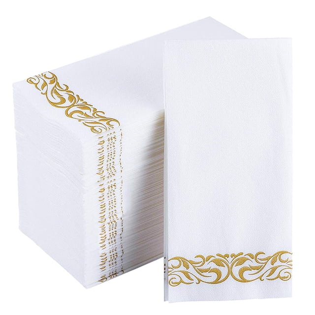 Toallas de mano desechables JOLLY CHEF 100 doradas y blancas