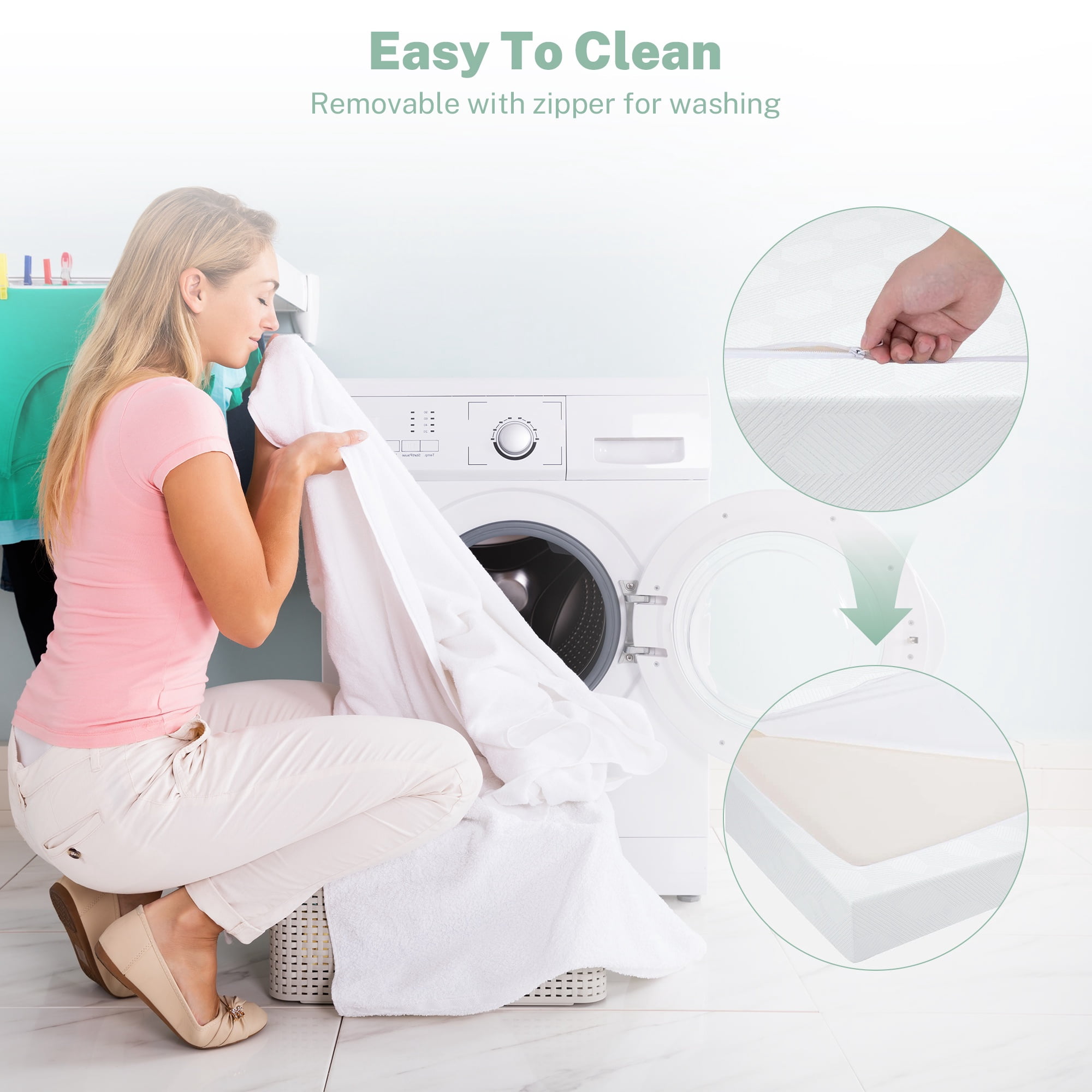 PORKISS 8in Cooling Gel Green Tea Memory Foam Mattress, Medium Firm, King