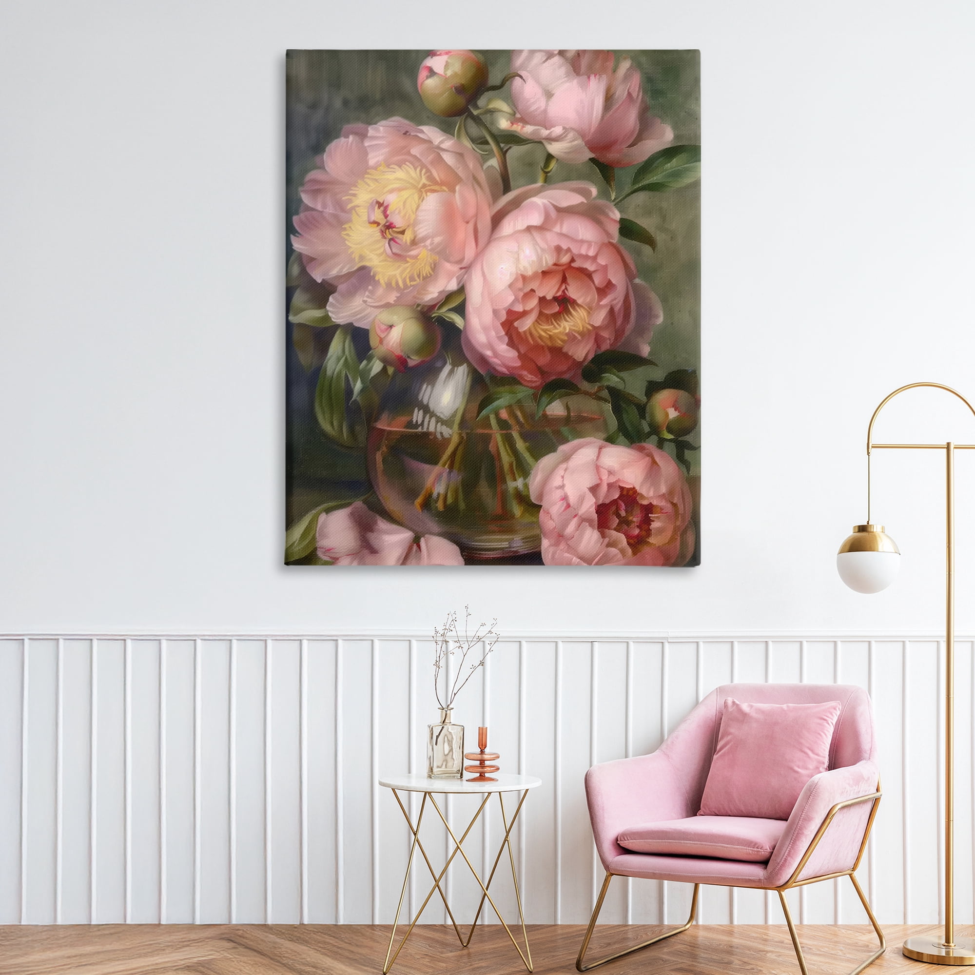 Stupell Industries Pink Peonies in Glass Vase Canvas Wall Art, design by LSR Design Studio