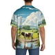 thumbnail image 3 of Fotbe Countryside Farm Cow Camisa Estampada de Manga Corta para Hombre, Casual de Verano, Estilo Playero, Sin Arrugas-XX-Large, 3 of 5