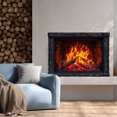 thumbnail image 3 of 3D Fireplace Wall Sticker, Self-Adhesive Realistic Flame Decal for Indoor Wall, 20.4x14.5", Waterproof & Durable, for Living Room Closet, Christmas/Thanksgiving Day Party Decor, 3 of 5