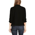 thumbnail image 3 of Women's Casual Office Wear Open Draped Front 3/4 Sleeves Basic Solid Blazer Jacket S-3XL, 3 of 3