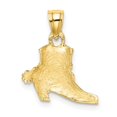 thumbnail image 3 of Auriga Fine Jewelry 14K Yellow Gold w/ Rhodium Boot Charm for Women (L - 15.2 mm, W - 15.4 mm), 3 of 6