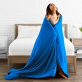 thumbnail image 5 of Bare Home Luxurious Ultra Soft Premium Microplush Fleece Blanket, Full/Queen, Medium Blue, 5 of 6