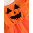 thumbnail image 6 of ZINTAOZT Baby Girls 2Pcs Halloween Outfits Ruffle Pumpkin Romper Tulle Dress with Headband Set Newborn Clothes 0-12M, 6 of 8