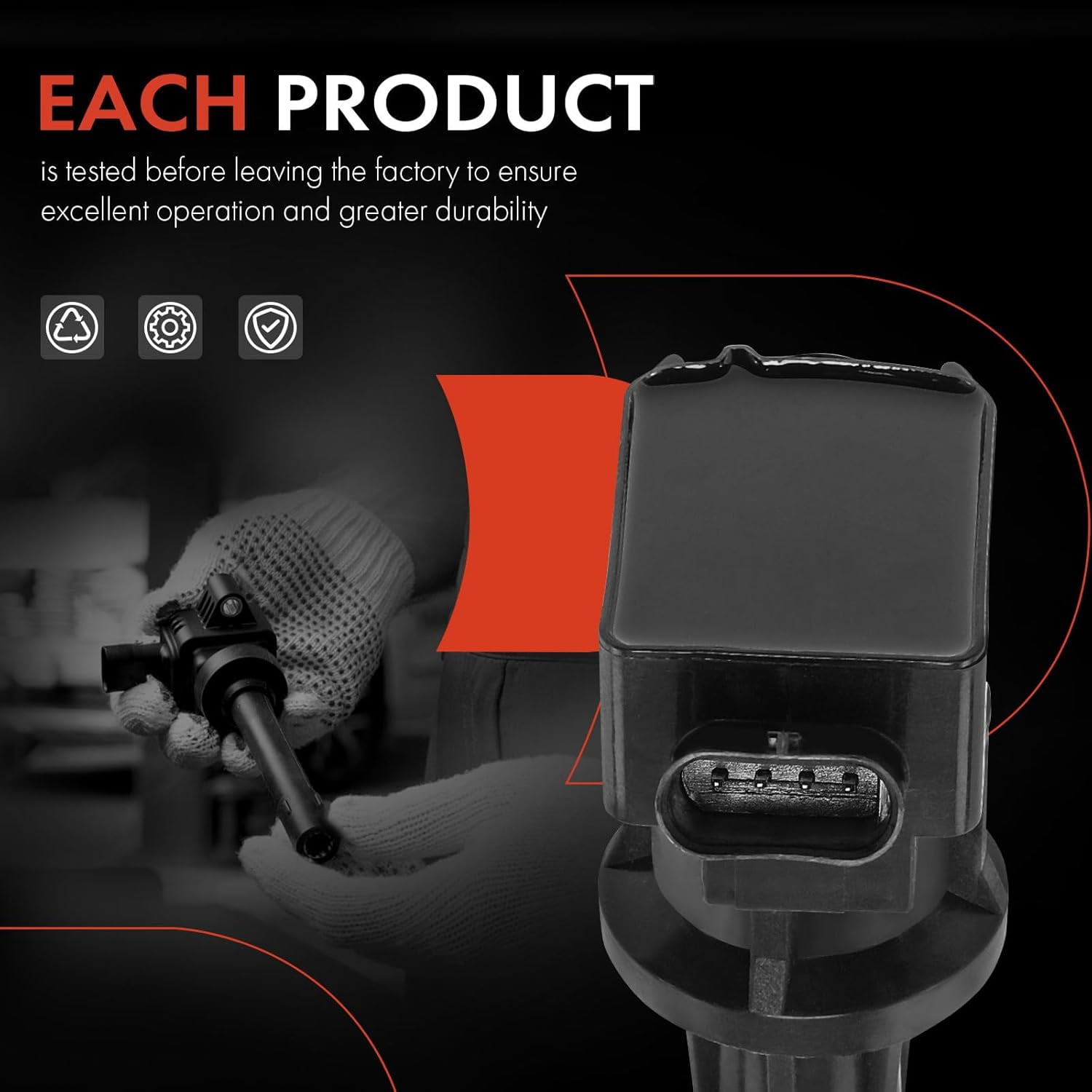 A-Premium Engine Ignition Coil Pack Compatible with Hyundai Ioniq 2017-2020 & Kia Niro 2017-2020 L4 1.6L Electric, Replace# 2730103HA0, 4-PC Set