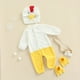 thumbnail image 2 of Txlixc Traje de pollo para bebés, pantalones de botón de manga larga, traje de sombrero y zapatos Txlixc moda, 2 of 9