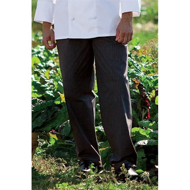 Uncommon Threads 4003-3704 Pantalon de Chef Ample Teint en Fil Gris à Triple Rayures - Grand