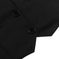 thumbnail image 6 of Tween Boy's 4 Button Formal Suit Vest Black Dress Waistcoat Vest Elegant Adjustable Back Strap 11-12 Years Boys Clothes, 6 of 7