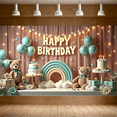 thumbnail image 6 of Teddy Bear Party Decoration Happy Birthday Banner Balloon Cake Decor for Kids Celebration Indoor Event, 6 of 7