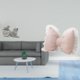 thumbnail image 2 of Figura de gato con lazo, cojín decorativo moderno para dormitorio, sala de estar, oficina y ., 2 of 8