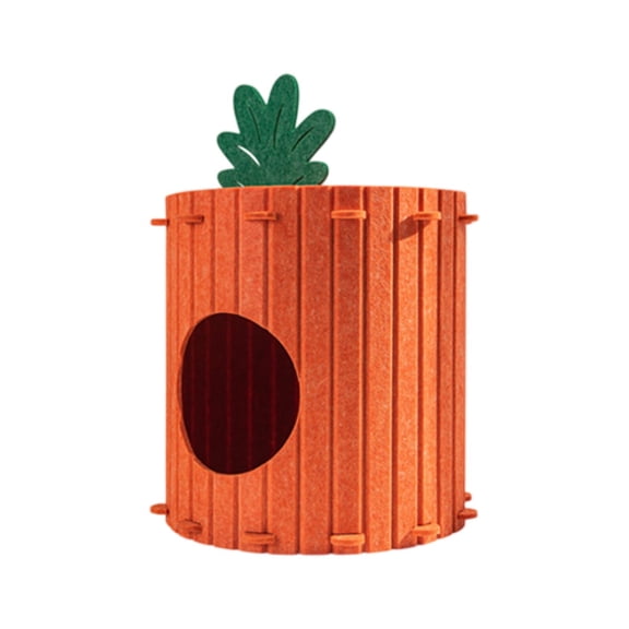 huayou Cute Carrot Shaped Pet Bed, Durable Cozy Felt Hideout for Indoor Cats and Small Pets Home Everyday Use